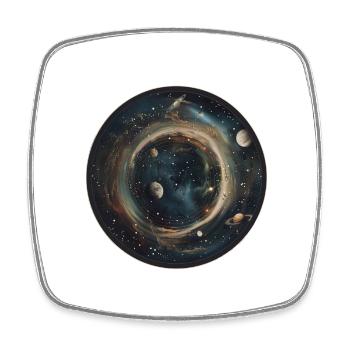 Cosmic Dance: Celestial Solar System Astronomy - Square fridge magnet - white - Front