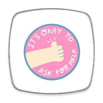 Help is ok - Square fridge magnet - white - Front