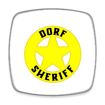 Farben änderbar | Dorf Sheriff - Viereckiger Kühlschrankmagnet - Weiß - Vorne