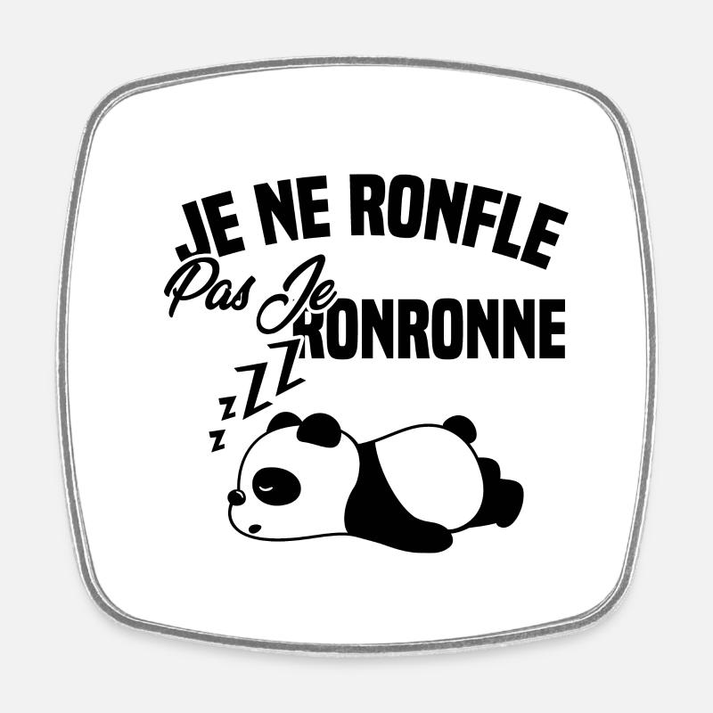 Je ne ronfle pas je ronronne - Magnet carré - blanc