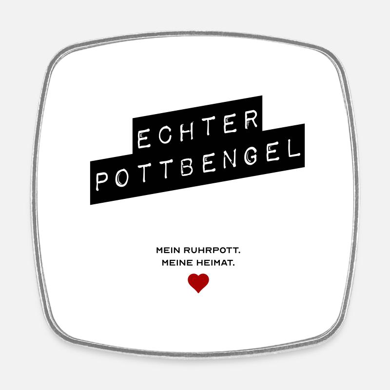 Echter Pottbengel - Viereckiger Kühlschrankmagnet - Weiß