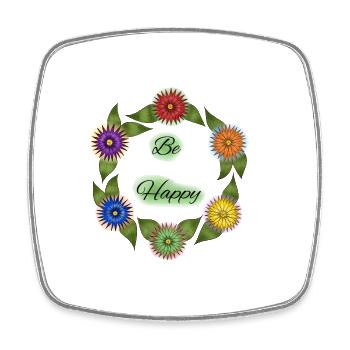 Be Happy - Square fridge magnet - white - Front