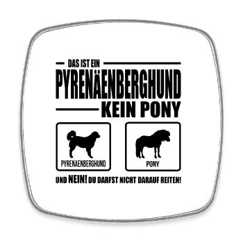 Pyrenäenberghund Kein Pony Hunde Hund Wilsigns - Viereckiger Kühlschrankmagnet - Weiß - Vorne