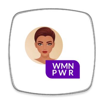 WMN PWR - Visage Féminin - 03 - Magnet carré - blanc - Devant