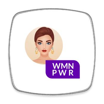 WMN PWR - Visage Féminin - 01 - Magnet carré - blanc - Devant