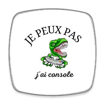 I can't I consoled - Square fridge magnet - white - Front