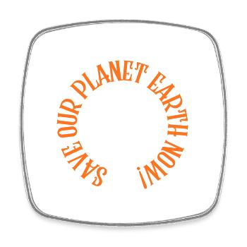 Retten Sie jetzt unseren Planeten Erde! - Viereckiger Kühlschrankmagnet - Weiß - Vorne