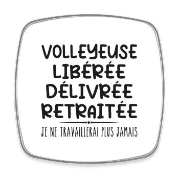 Volleyballerin feiert ihren Ruhestand mit Humor - Viereckiger Kühlschrankmagnet - Weiß - Vorne