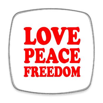 Love peace freedom - Square fridge magnet - white - Front