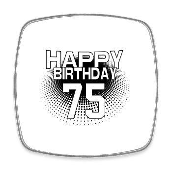 75 Happy Birthday Cool Bestseller Vintage Design - Viereckiger Kühlschrankmagnet - Weiß - Vorne