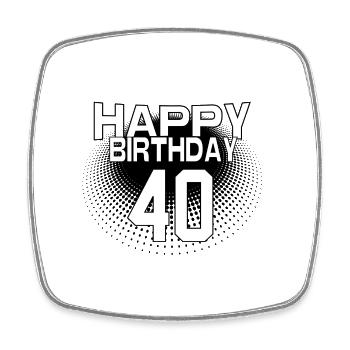 40 Happy Birthday Cool Bestseller Vintage Design - Viereckiger Kühlschrankmagnet - Weiß - Vorne