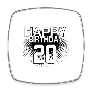 20 Happy Birthday Cool Bestseller Vintage Design - Viereckiger Kühlschrankmagnet - Weiß - Vorne