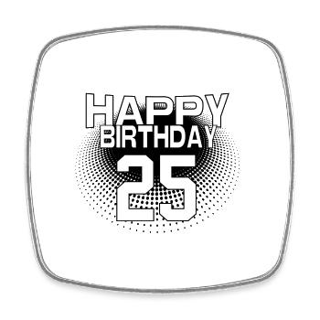 25 Happy Birthday Cool Bestseller Vintage Design - Viereckiger Kühlschrankmagnet - Weiß - Vorne