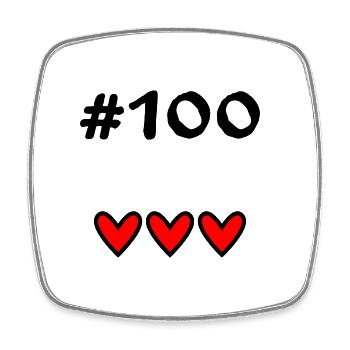 100 YEARS. 100th ANNIVERSARY. BIRTHDAY 100 YEARS. - Square fridge magnet - white - Front