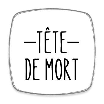 tête de mort - Magnet carré - blanc - Devant