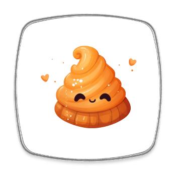 Croissant sucré :* - Magnet carré - blanc - Devant