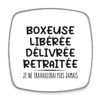 Boxer feiert Ruhestand mit Humor Geschenk - Viereckiger Kühlschrankmagnet - Weiß - Vorne