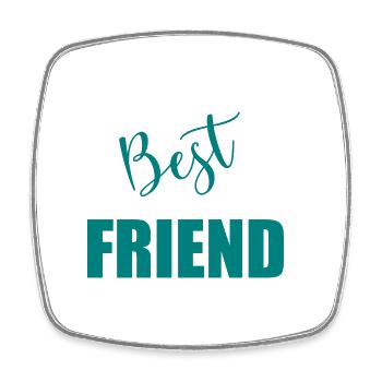 BEST FRIEND - Square fridge magnet - white - Front