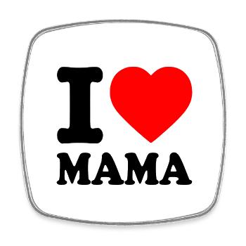I love mama - Viereckiger Kühlschrankmagnet - Weiß - Vorne