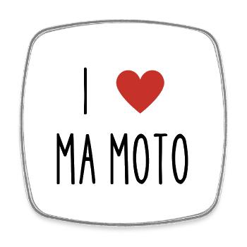 i love ma moto - Magnet carré - blanc - Devant