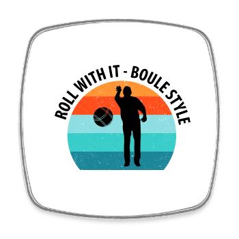 Boule Petanque Boccia Boules - Square fridge magnet - white - Front