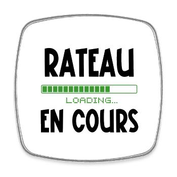 rateau en cours - Magnet carré - blanc - Devant