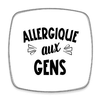 allergique aux gens - Magnet carré - blanc - Devant