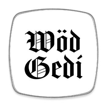 Super Gedi wöd Gedi bester Gedi Pateononkel - Viereckiger Kühlschrankmagnet - Weiß - Vorne