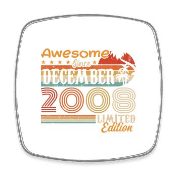 Retro Vintage Legendary Birthday December 2008 - Square fridge magnet - white - Front