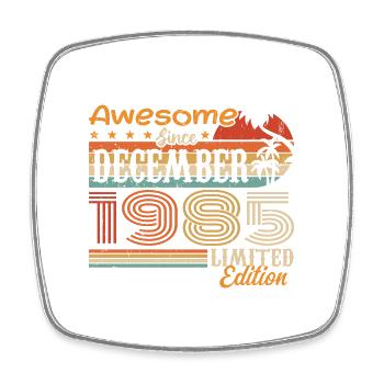 Retro Vintage Legendary Birthday December 1985 - Square fridge magnet - white - Front
