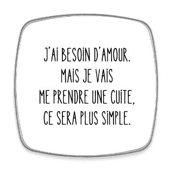 je vais prendre une cuite - Magnet carré - blanc - Devant