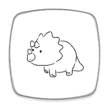 Triceratops - Square fridge magnet - white - Front