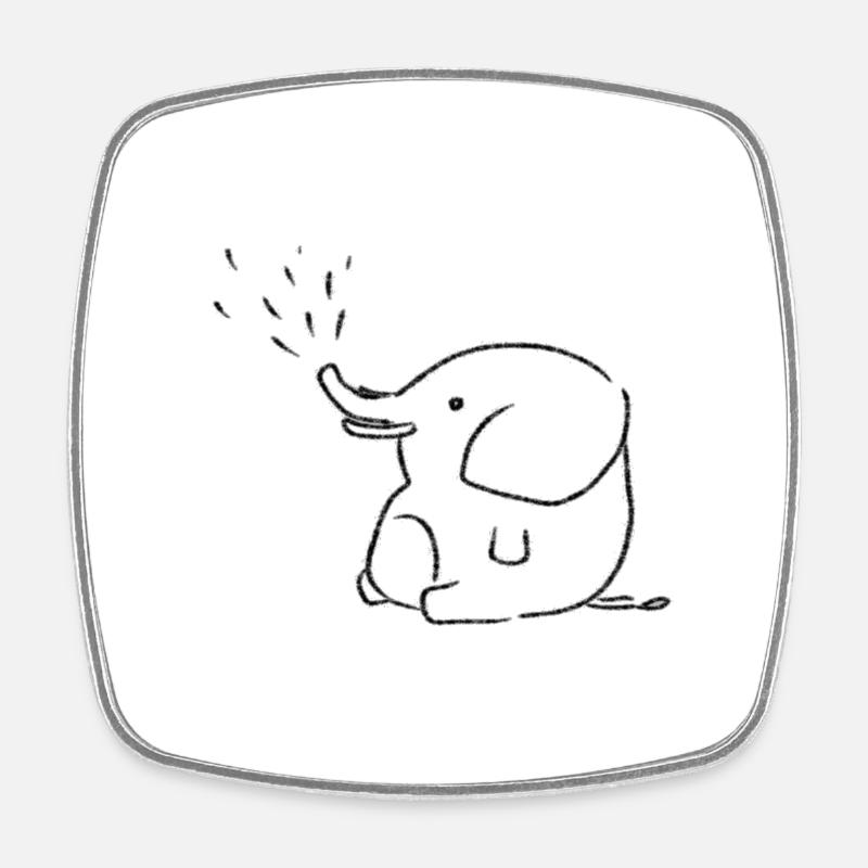 Little Elephant - Square fridge magnet - white