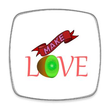 Love, Friends, Family, Partners, Happiness, Fun Life - Square fridge magnet - white - Front