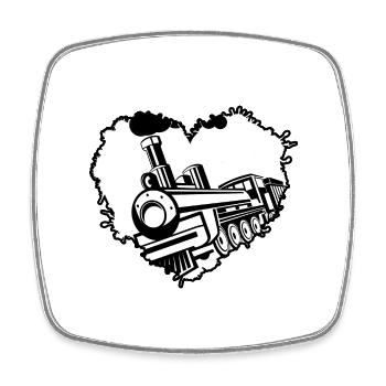 Railway train driver railway station railway worker - Square fridge magnet - white - Front
