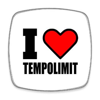 I love tempolimit - Viereckiger Kühlschrankmagnet - Weiß - Vorne