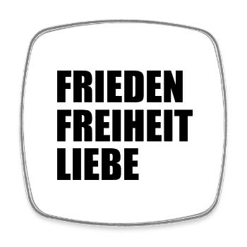 Frieden freiheit liebe - Viereckiger Kühlschrankmagnet - Weiß - Vorne