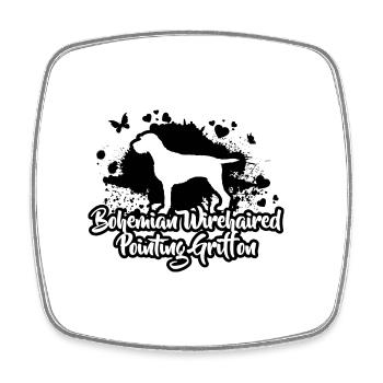 BOHÊME GRIFFON POINTANT GRIFFON Chien Wilsigns - Magnet carré - blanc - Devant