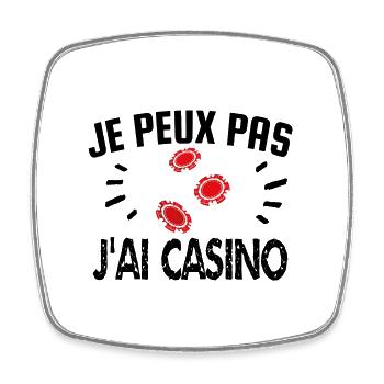 je peux pas j'ai casino - Magnet carré - blanc - Devant