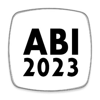 Abi 2023 - Viereckiger Kühlschrankmagnet - Weiß - Vorne