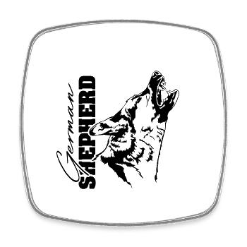German Shepherd Hunde Portrait Hund Wilsigns - Viereckiger Kühlschrankmagnet - Weiß - Vorne