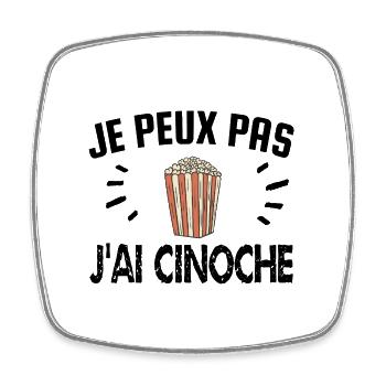 je peux pas j'ai cinoche - Magnet carré - blanc - Devant