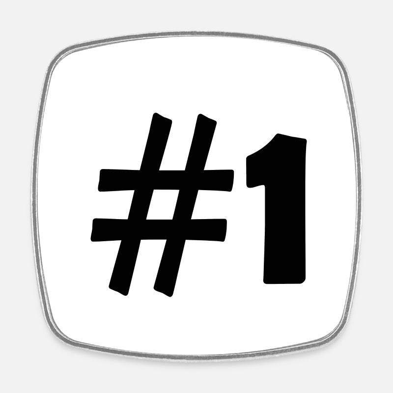 #1 - Viereckiger Kühlschrankmagnet - Weiß