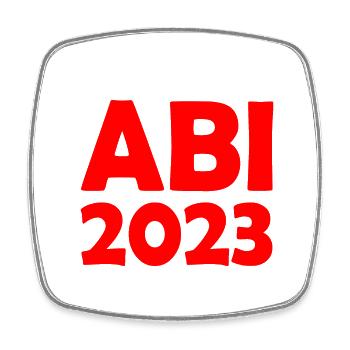 Abi 2023 - Viereckiger Kühlschrankmagnet - Weiß - Vorne