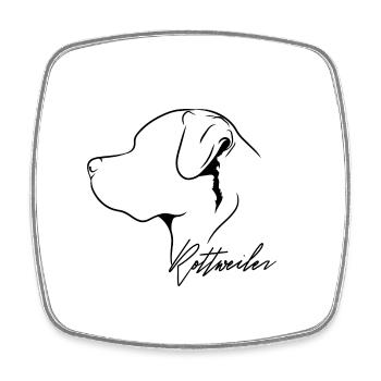Rottweiler Profil Chiens Chien Wilsigns - Magnet carré - blanc - Devant