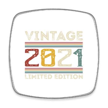 Vintage 2021 Vintage Rétro Cadeau d’anniversaire - Magnet carré - blanc - Devant