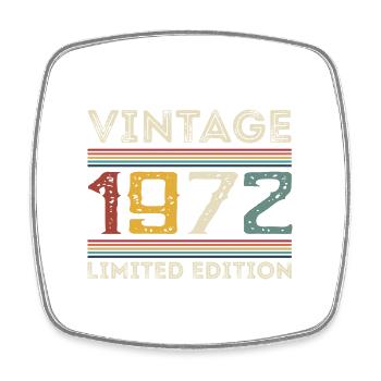 Jahrgang 1972 Vintage Retro Geburtstag Geschenk - Viereckiger Kühlschrankmagnet - Weiß - Vorne