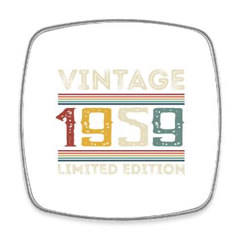 Jahrgang 1959 Vintage Retro Geburtstag Geschenk - Viereckiger Kühlschrankmagnet - Weiß - Vorne