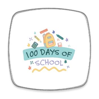 Happy 100 Day School Celebration Party - Square fridge magnet - white - Front