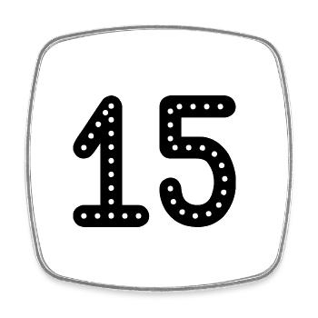 15 JAHRE. 15-jähriges JUBILÄUM. GEBURTSTAG 15 JAHRE. 15 - Viereckiger Kühlschrankmagnet - Weiß - Vorne